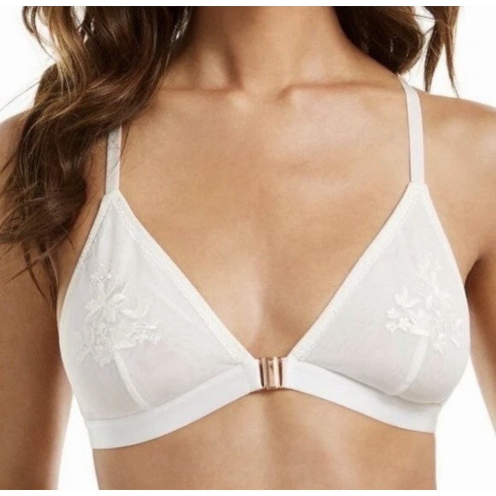 INC International Concepts Front Closure Embroidered Unlined Bralette Size XL